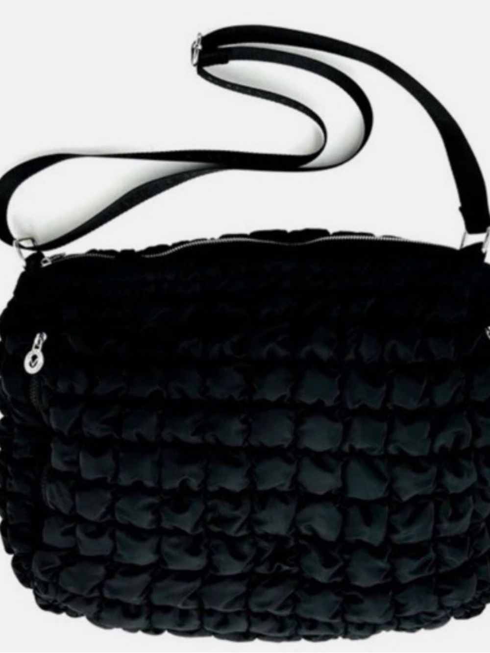 Valentino Orlandi Black Quilted Crossbody Shoulder Bag